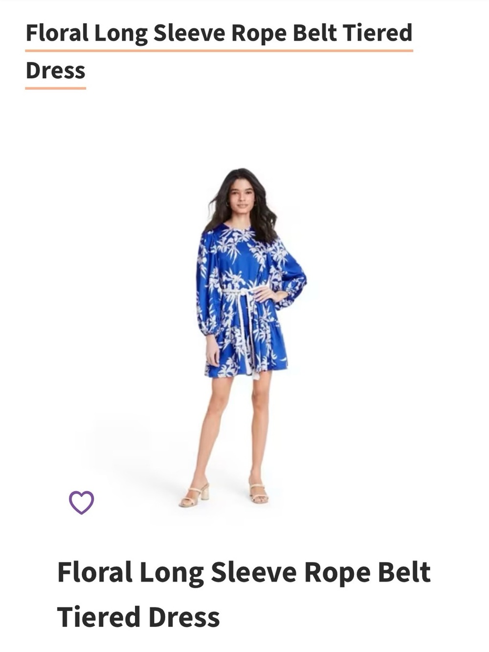 Alexis Blue Floral Long-Sleeve Mini Dress